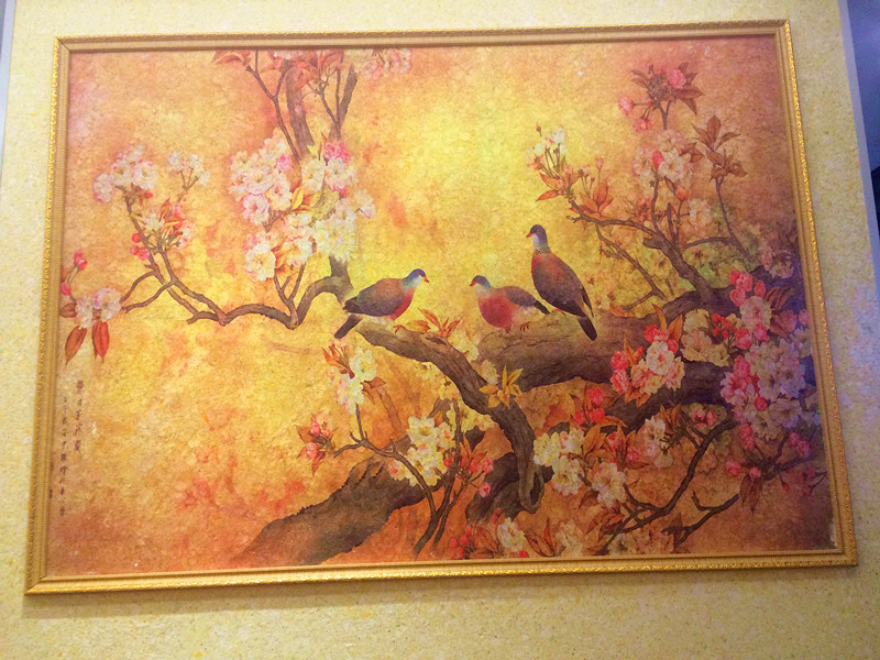 柏蓝墙衣花鸟效果图 柏蓝墙衣花鸟效果图